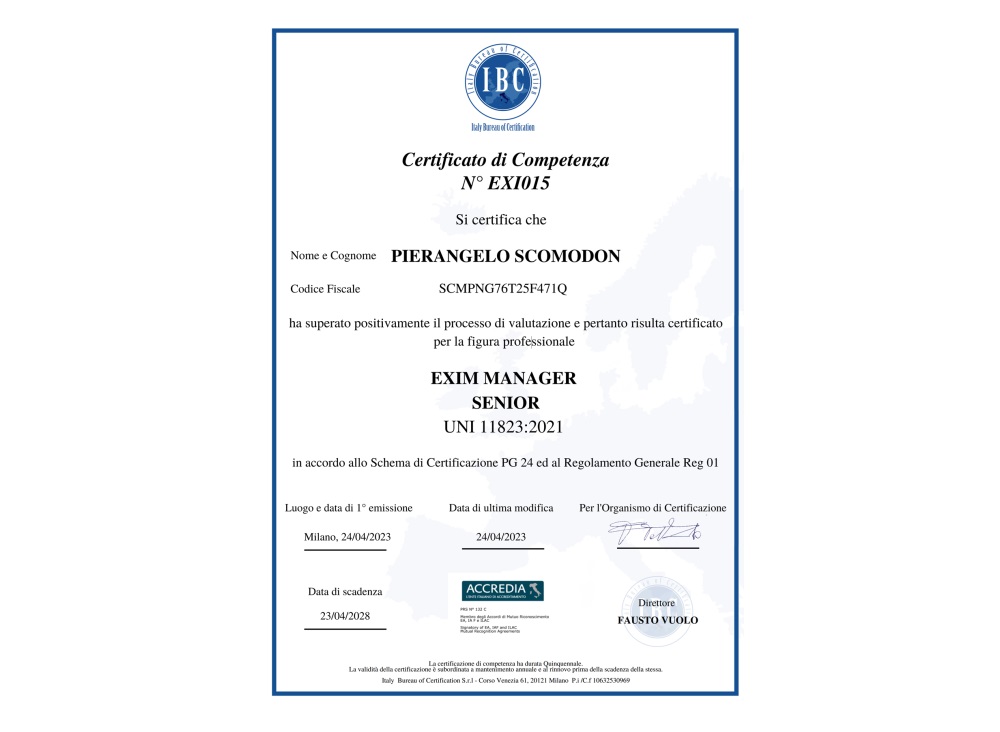 Exim certifacte